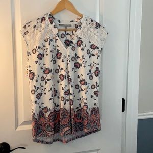 Floral Sleeveless top with lots of detail